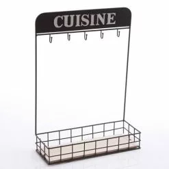 Mensola Ferro Nero Cuisine Con Ganci