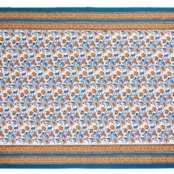 Mezzero Telo Arredo Capalbio Fiori Arancio Blu 270x270