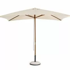 Ombrellone Rettangolare 2x3 Mt Palo Legno Telo Ecrù