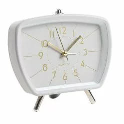 Orologio Sveglia Trapezio Grigio Numeri Oro 14h