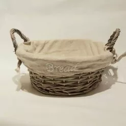 Cestino Paniere Vimini Grigio Bread Tondo