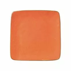 Piattino Quadrato Arancio Porcellana Collezione Mediterraneo
