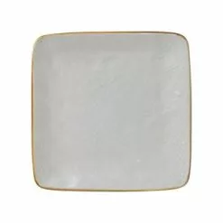 Piattino Quadrato Grigio Fango Porcellana Collezione Mediterraneo