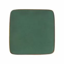 Piattino Quadrato Verde Porcellana Collezione Mediterraneo