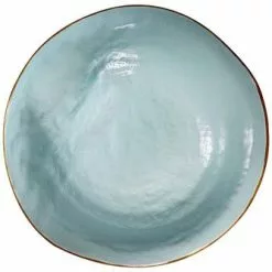 Piatto Fondo Turchese Porcellana Collezione Mediterraneo