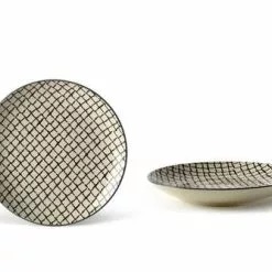 Piatto Piano Quadretti Neri Collezione Geometrie