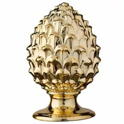 Pigna Decorativa Porcellana Oro Lucido