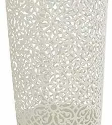 Portaombrelli Tarforo Fiori Ferro Bianco Tondo 50h