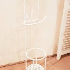 Portarotolo Da Bagno Ferro Bianco Lucido Con Scorta