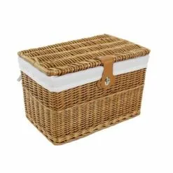 Scatola Vimini Naturale Con Chiusura 42x27x27h