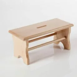 Sgabello Panchetto Legno Naturale Verniciato 20h
