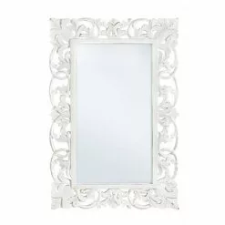 Specchio Intarsi Legno Bianco 60x90