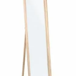 Specchio Legno Naturale Con Piede Da Terra 170h