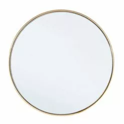 Specchio Metallo Oro Tondo Cornice Sottile Cm40