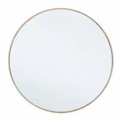 Specchio Metallo Oro Tondo Cornice Sottile Cm60