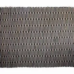 Tappeto Arredo Iuta E Cotone Nero 160x240