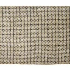 Tappeto Cotone Stampato Fiori Beige E Neri 140x200