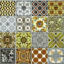 Tappeto Vinile Piastrelle Gialle Edimburgo 50x100