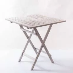 Tavolino Legno Bianco Pieghevole 68x68
