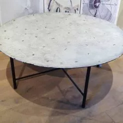 Tavolino Tondo Metallo Lavorato