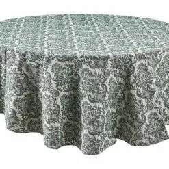Tovaglia Cotone Damasco Verde Rotonda Cm180