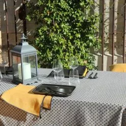 Tovaglia Plastificata Giallo Disegno Sisal Fiore