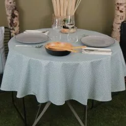 Tovaglia Plastificata Turchese Disegno Ventagli