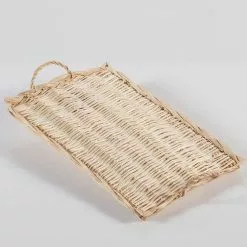 Vassoio Rettangolare Vimini Con Manici