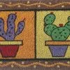 Zerbino Cocco Da Ingresso Dipinto 2 Vasi Piante Cactus 40x70 -Vendite Cucina e tavola zer55c ZERBINO COCCO dipinto DUE PIANTE DI CACTUS thumbnail 500x500 70