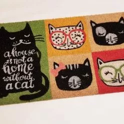 Zerbino Cocco Gatto Nero Con Frase 40x70